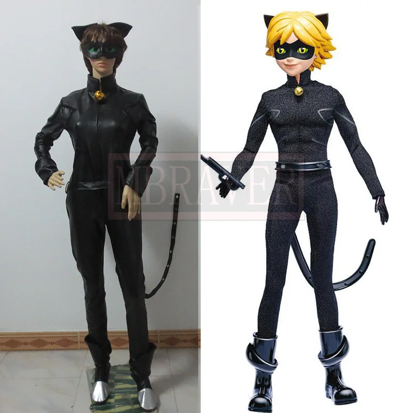 

High Quality Custom Made Ladybug Adrien Costume Cat Noir with Mask Cosplay Costume