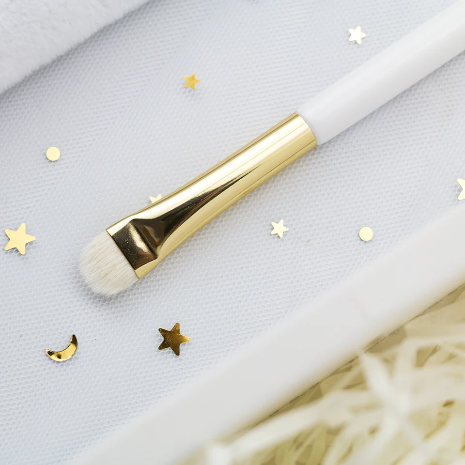 

BEILI 1Piece N28 XGF Goat Hair makeup brush Pearl White Gold Detailed flat shader concealer Brush Professional definer brush