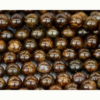 

Discount Wholesale Natural Copper Gold Bronzite Round Loose Stone Beads 3-18mm Fit Jewelry DIY Necklaces or Bracelets 15" 03564
