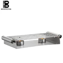 Креативный прямоугольный чайник из нержавеющей стали, подсвечник, теплее, кофейное молоко, чайник, теплая плита, нагревательная база, полка для чая