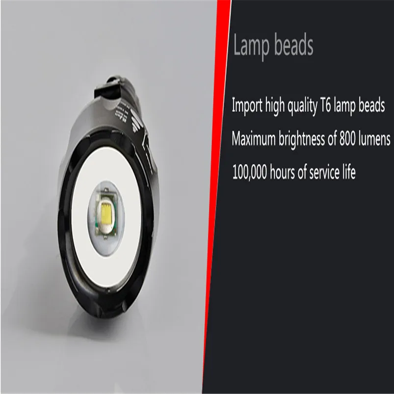 5 Mode Torch Led Light Elfeland T6 Torch Flashlight 18650 Tactical Military LED Flashlight Torch Zoomable Zaklamp 40JY2301