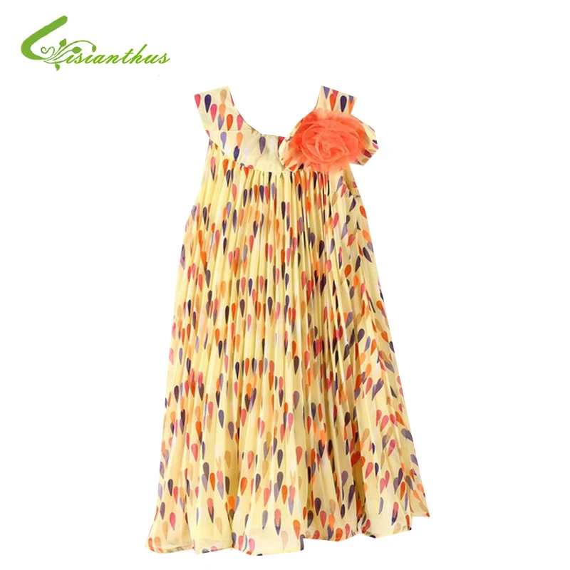 Girls Summer Dress New Brand Kids Chiffon Princess Drop-shaped Flower for Children Bohemian Vest Clothes | Детская одежда и обувь