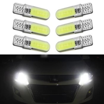 

6Pcs Auto T10 Led Cold White 194 W5W LED 168 COB Silica Car Turn Side License Plate Light Lamp Bulb White DC 12V Car styling
