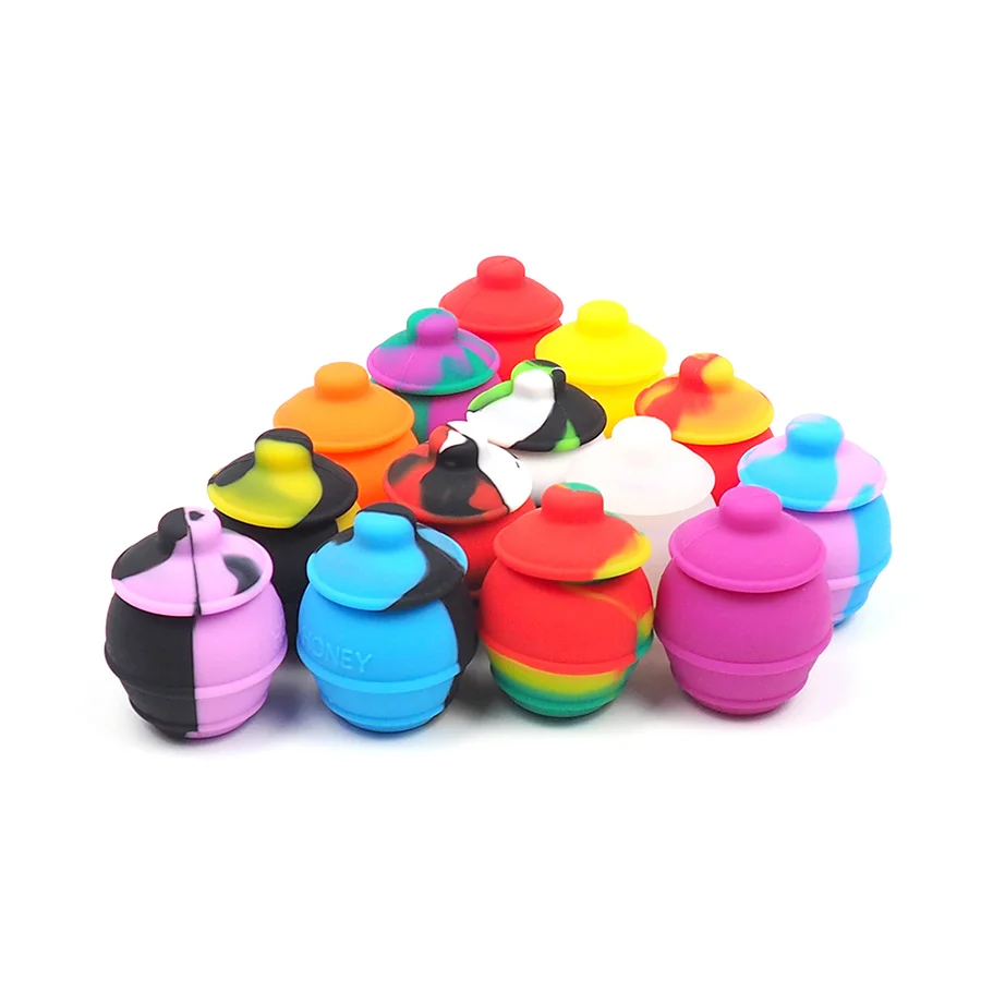 12 pcs silicone Honey jar shape container of oil wax spray in the form a dab box 35 ml dried grass |