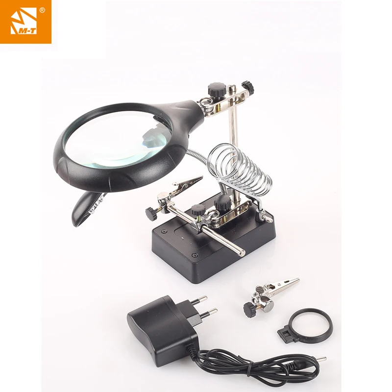 M-Triangle Welding Magnifying Glass with 5 LED Auxiliary Clip Magnifier 3.5X-12X Lens Soldering Repair Tool M-Triangle Welding Magnifying Glass with 5 LED Auxiliary Clip Magnifier 3.5X-12X Lens Soldering Repair Tool