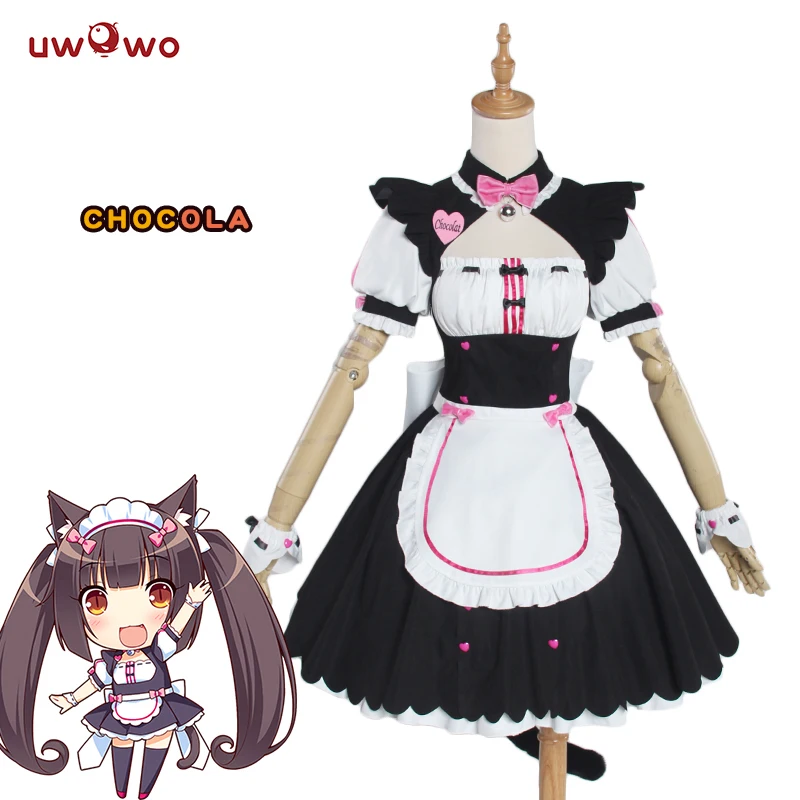 Pré-venda uwowo chocola nekopara cosplay chocolate baunilha empregada vestido traje anime gato neko menina trajes roupas femininas