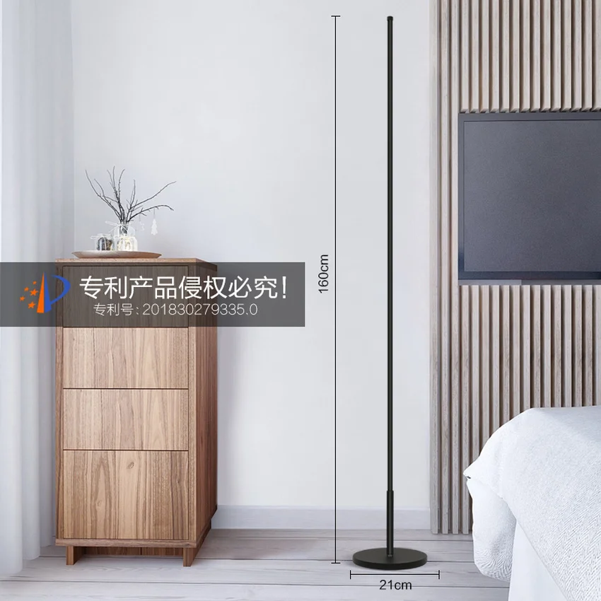 Günstig Einfache Nordic Minimalist LED Boden Lampen Kreative Stehend Lampen für Wohnzimmer Led Schwarz Metall Luminaria Stehend Lampe Lampara