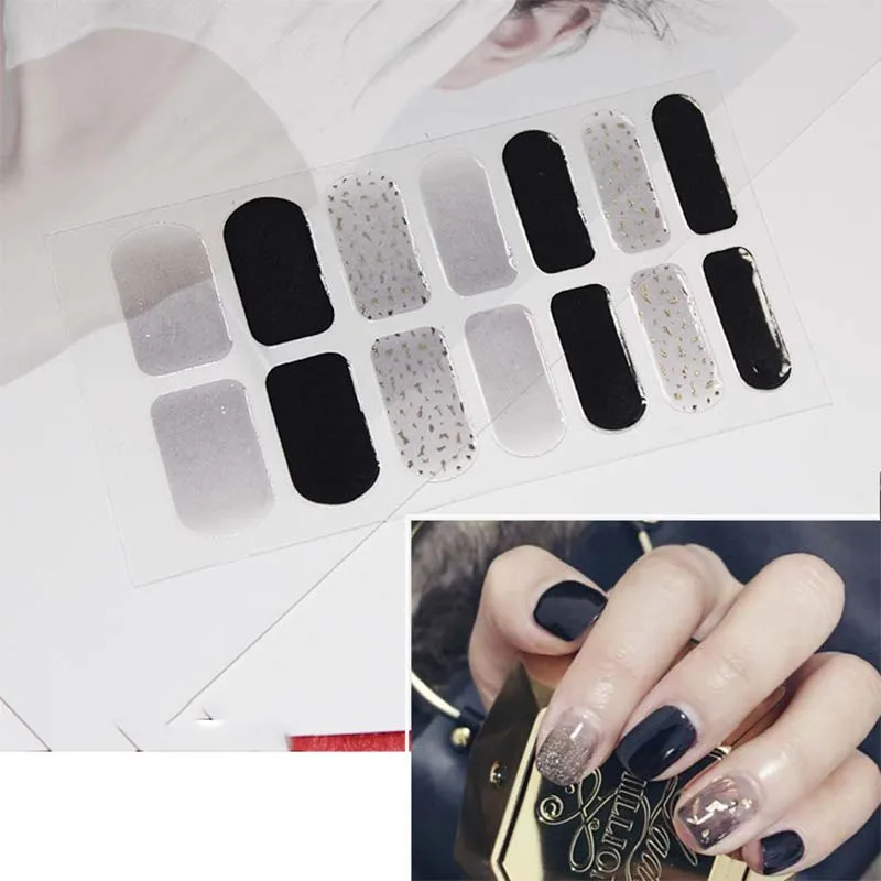 Мода полное покрытие лак для ногтей Обертывания клейкие наклейки для ногтей украшения для ногтей инструменты для маникюра экологические для женщин D31 - Цвет: D45