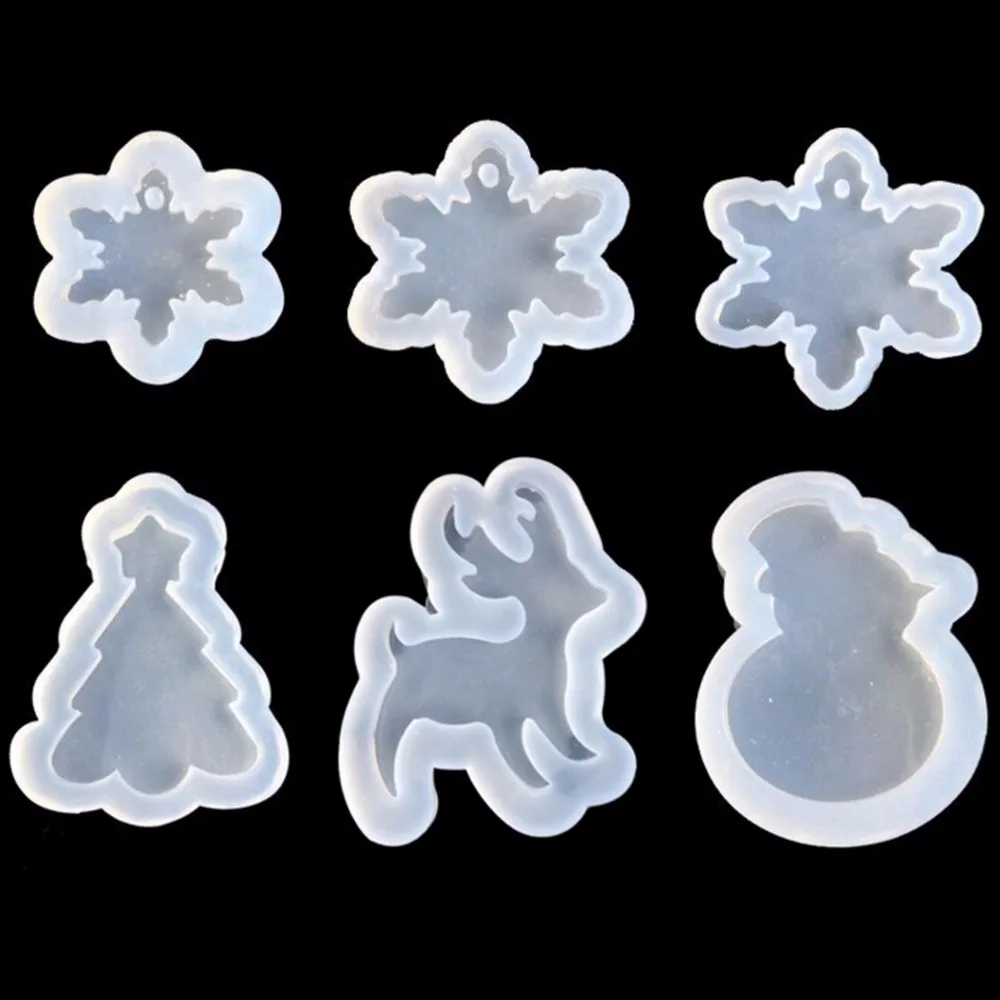 

Christmas design collections Mirror crystal epoxy charms making resin enamel embellishments Silicone Mold