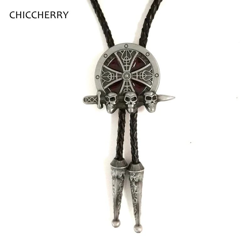 

Punk Skull Cross Vintage Bola Tie Western Cowboy Handmade Native American Indian Art Bolo Tie for Men Fashion Gift Accessories