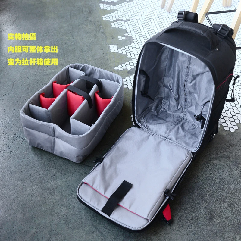  Professional Large-Capacity Camera Bag Multi-functional Photography Bag Backpack Draw-bar box