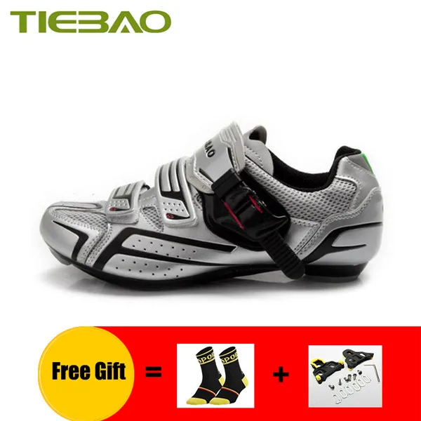 Tiebao/Обувь для велоспорта; sapatilha ciclismo; самозакрывающиеся дышащие дорожные кроссовки для мужчин и женщин; zapatillas ciclismo carretera - Цвет: Cleats for 1268 S