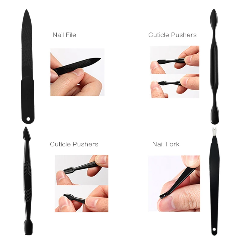 Arquivo de Unha Kit para Rosto Brainbow Unha Manicure Ferramentas Conjunto Toe Cutícula Pusher Maquiagem Tesoura Clipper Pedicure Conjuntos 12in1 10 Conjuntos e kits