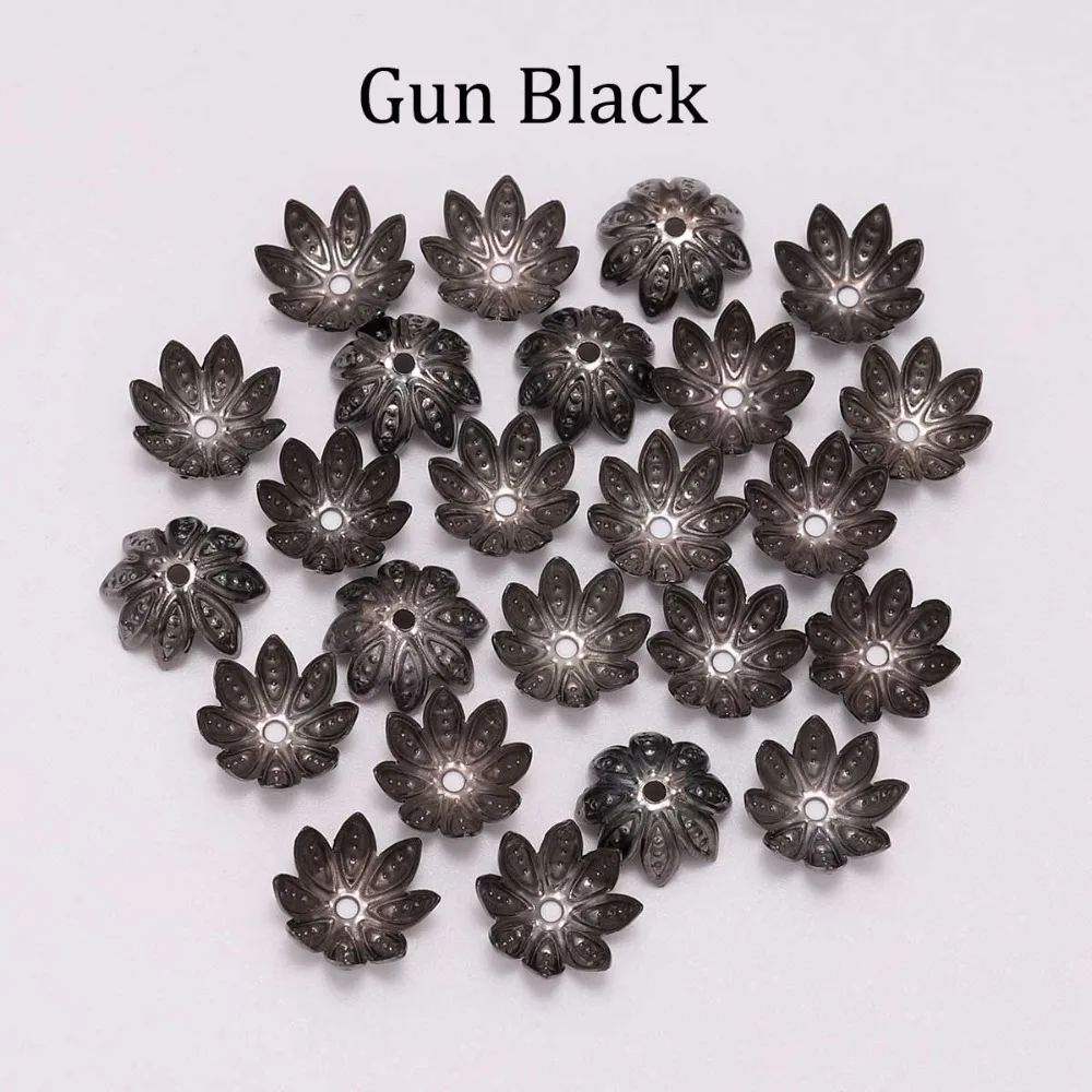 100pcs/Lot 8 10 mm  Lotus Flower Metal Loose Spacer Bead Caps Cone End Beads Cap Filigree For DIY Jewelry Finding Making
