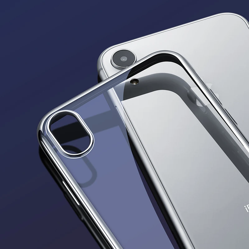 Чехол Ugreen для iPhone Xr черный серебристый красный чехол с гальваническими краями
