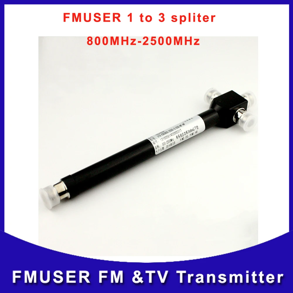 

Fmuser 1 to 3 Power Splitter maximum power 10W for 800MHz-2500MHz