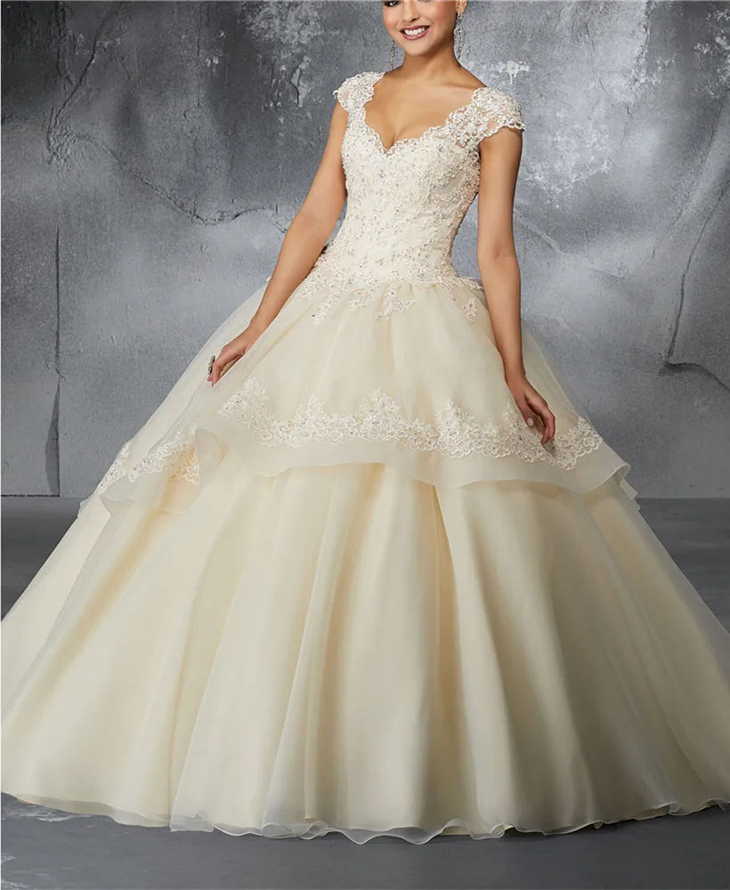 Elegant-vestidos-de-15-anos-Short-Sleeves-Deep-V-Neck-Appliques-quinceanera-vestido-de-quinceanera-vestidos (2)