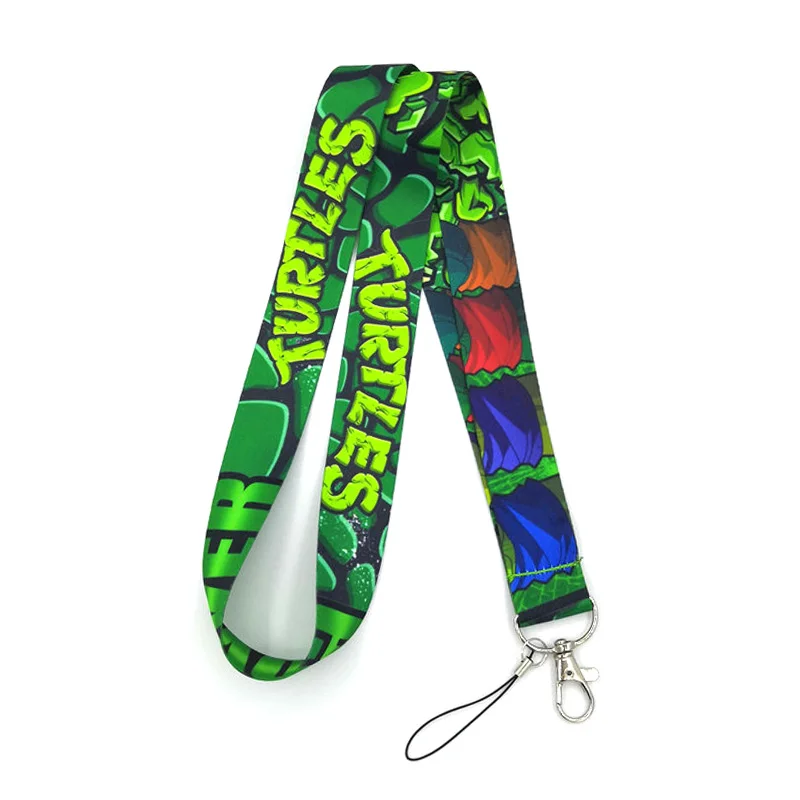 Regooly RE177 Turtle Ninjia cartoon kids  keyrings gift key keychain necklace Cartoon Neck Strap ID badge holder Lanyard present