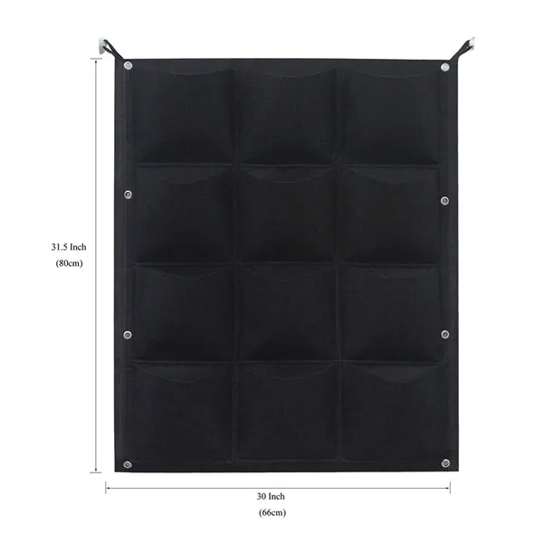80 x 66cm 12Pcs Карман на открытом воздухе в помещении для вертикальных садов подвесной, настенный, садовый карманы посадки сумки посев, настенный цветник Растут Мешки - Цвет: 80 x 66cm 12Pcs