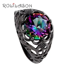 Hecho a mano Misteriosa Rainbow Mystic AAA Circón Plata Sellada Anillo para Las Mujeres sz #6 #7 #8 #9 JR2070