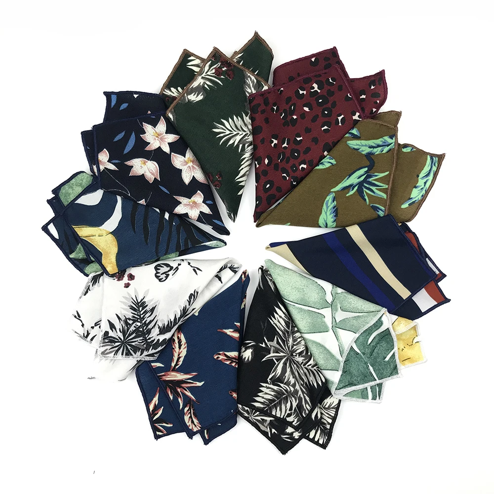 

2019 New Summer Chiffon Georgette Floral Mens Pocket Squares