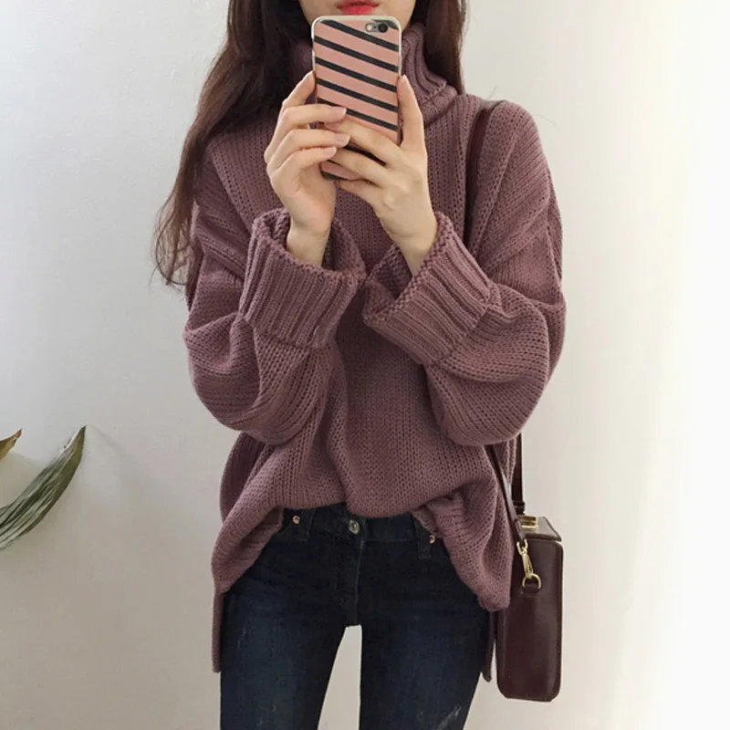 

Sweaters For Women 2018 New Women Winter Sweaters Turtleneck Chic Long Sleeve Knitted Sweaters Female #8897