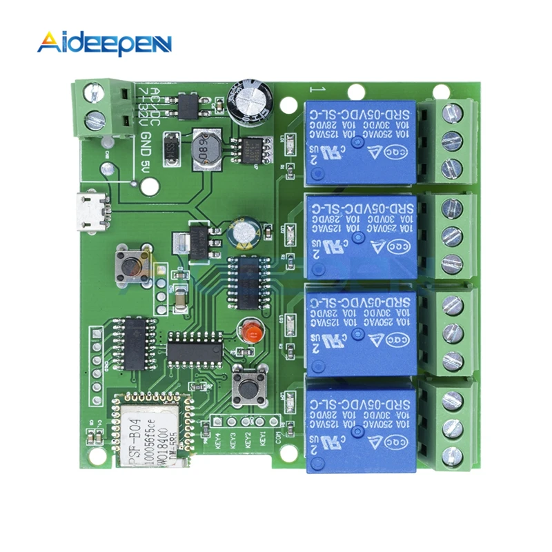 DC 5 V-32 V 12V AC 220V Wifi релейный переключатель 4 канала беспроводной Wifi релейный модуль дистанционное управление переключатель приложение управление для умного дома