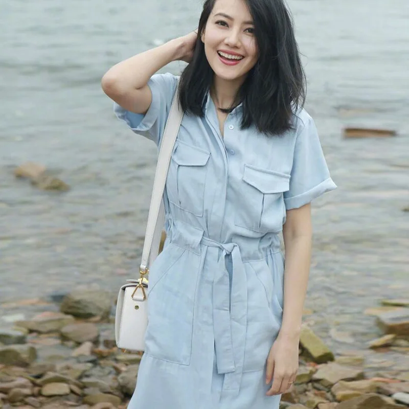 Халат сексуальный, sommerkleid, длинное летнее платье, новинка, летние зоны для коллекции талии, длинное льняное платье-рубашка