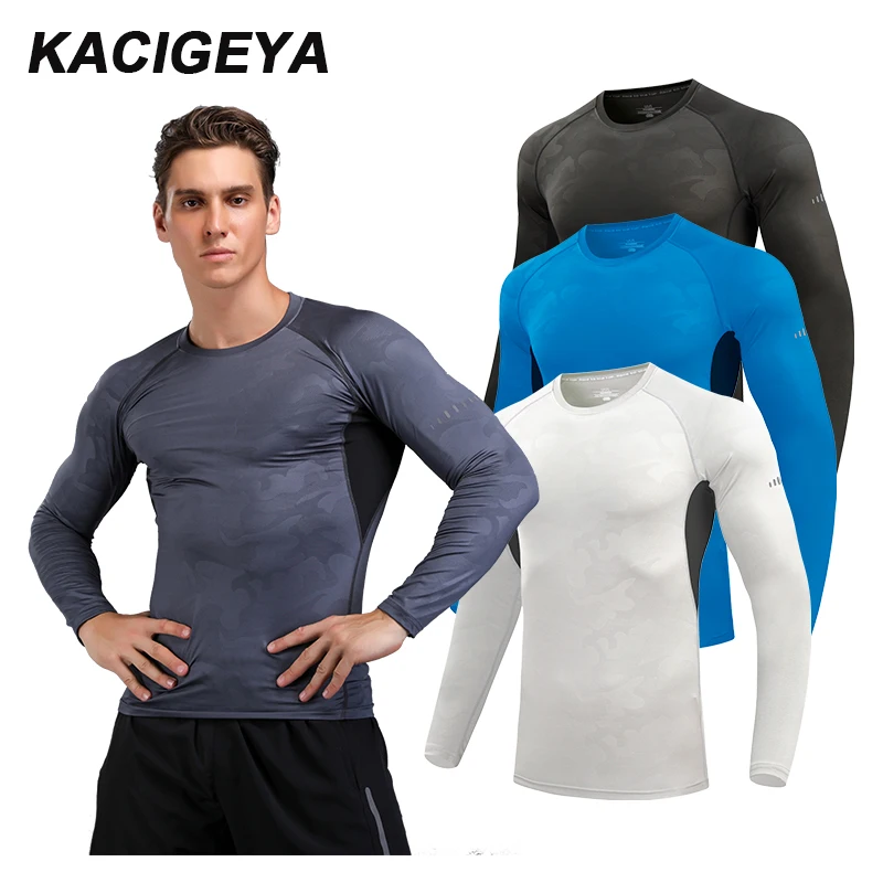 

3D Printed t Shirts Men Compression Shirt Quick Dry Breathable Hot Running Long Sleeve Skin Tight Top Man t-shirt Crossfit