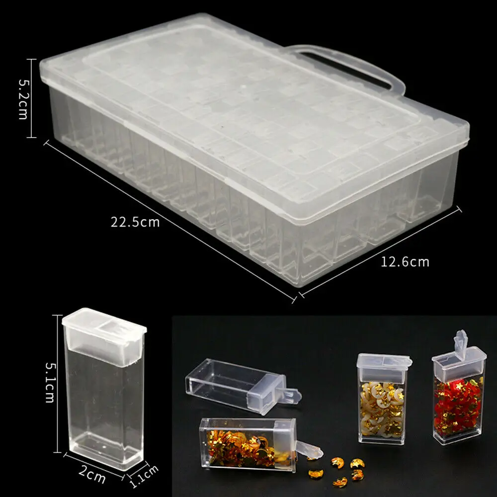 

64Pcs Diamond Painting Tools Embroidery Storage Boxes Accessory Rhinestone Diamond Painting Tools Beads Container Holder