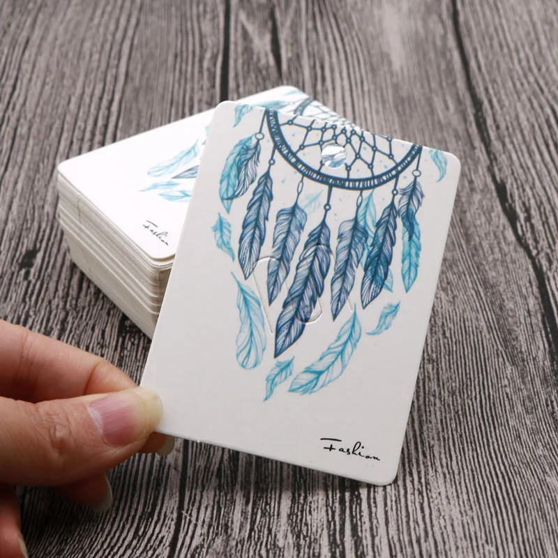 

Cheap Jewelry Cards 200pcs/lot 6*8cm White Paper Jewelry Brooch Display Packaging Cards Tags Can Print Your Own Logo Customized