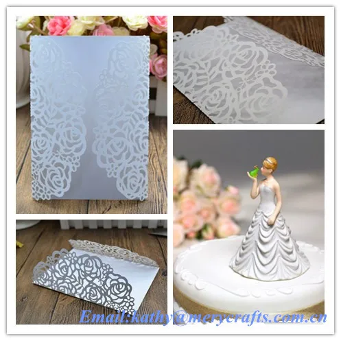 Laser Cut Wedding Invitation Pocket Greeting Cards Wedding