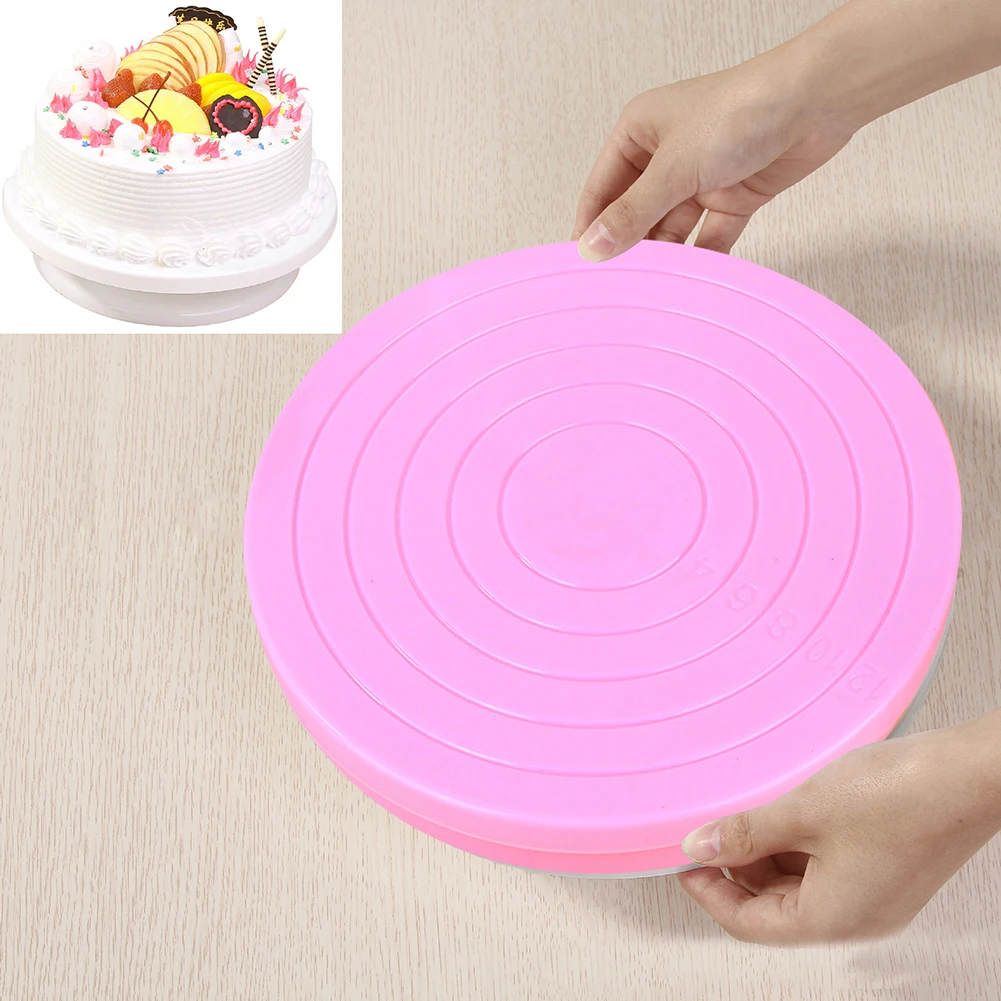 

Small Cake Swivel Plate Revolving Decoration Stand Platform Turntable 14cm Round Rotating Cake Swivel Baking Tool