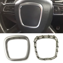 Chrome volante guarnição emblema emblema emblema quadro capa centro logotipo anel adesivo para audi q5 q7 a3 s3 8p a4 b6 b7 b8 a5 b8 a6 c7