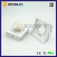 4 шт./лот Мороз белая квадратная решетка лампы светильники 360 Вращение MR16 GU10 галогенные держатель для ламп белого алюминиевая отделка Наборы