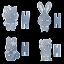 4 прозрачные кошки Медведь силиконовая форма в виде кролика держатель мобильного телефона DIY Тип эпоксидная смола, форма