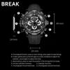 BREAK Men Top Luxury Brand Rose Gold Casual Fashion Rubber Band Military Quartz Sport Waterproof Wristwatch Chronograph Watch ► Photo 3/6