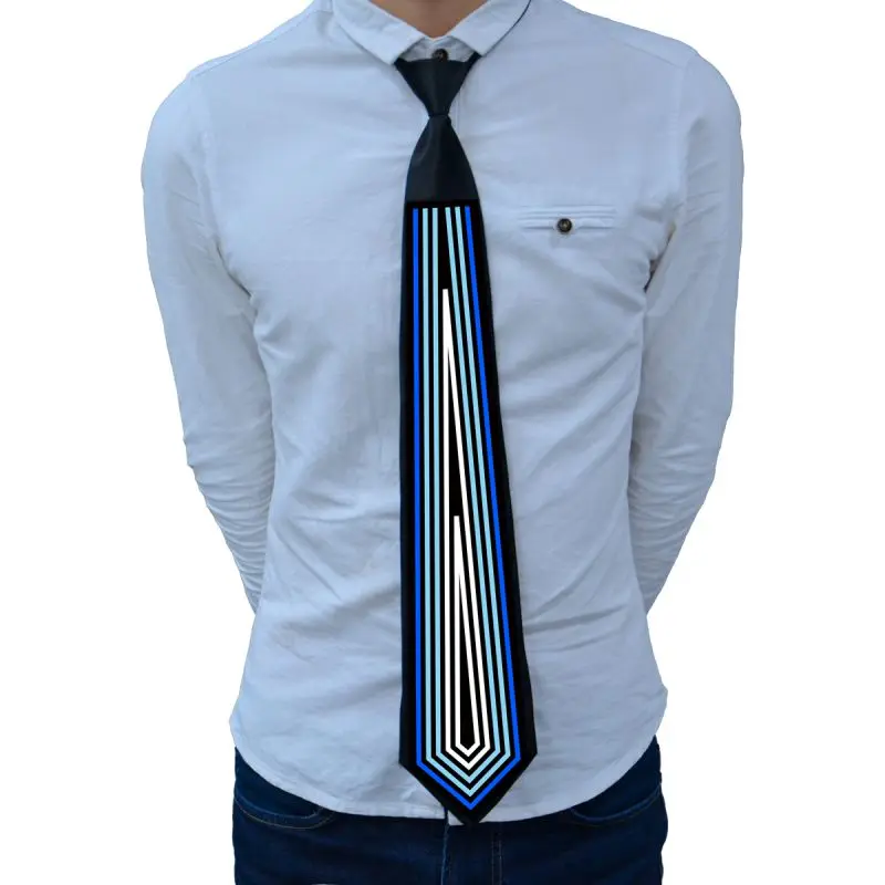 

Voice Control Glow Props Glow In The Dark EL Tie Sound Activated LED Tie Novelty Flashing Necktie Glowing Dance Party Supplies