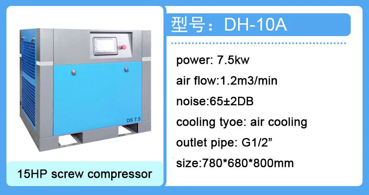 15 л. С. Винтовой воздушный компрессор, разделенная структура, оборудованный 0.6M3 Воздушный бак 13 бар