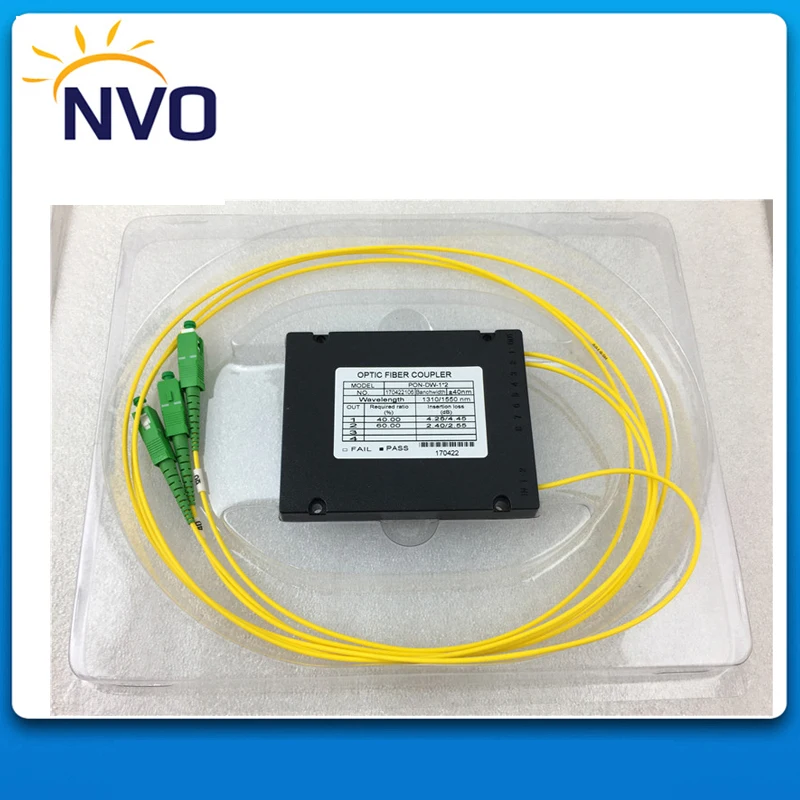 

1*2,Single Mode Dual Window,1310/1550,Ratio:40/60,FBT Fiber Optic Coupler,ABS Box,100*80*10,2.0mmL:1M,SC/APC
