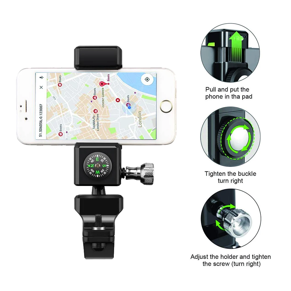 Best LASPERAL Universal Bicycle Motorcycle Phone Mount Holder Anti-Slip  Shock-Absorbing Stand For Phone 3.0 inch to 6.5 inch 3