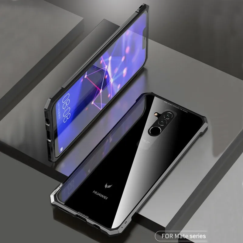 Для huawei mate 20 Lite Pro Honor 8X Max Nova 3 3i металлический бампер закаленное стекло задняя