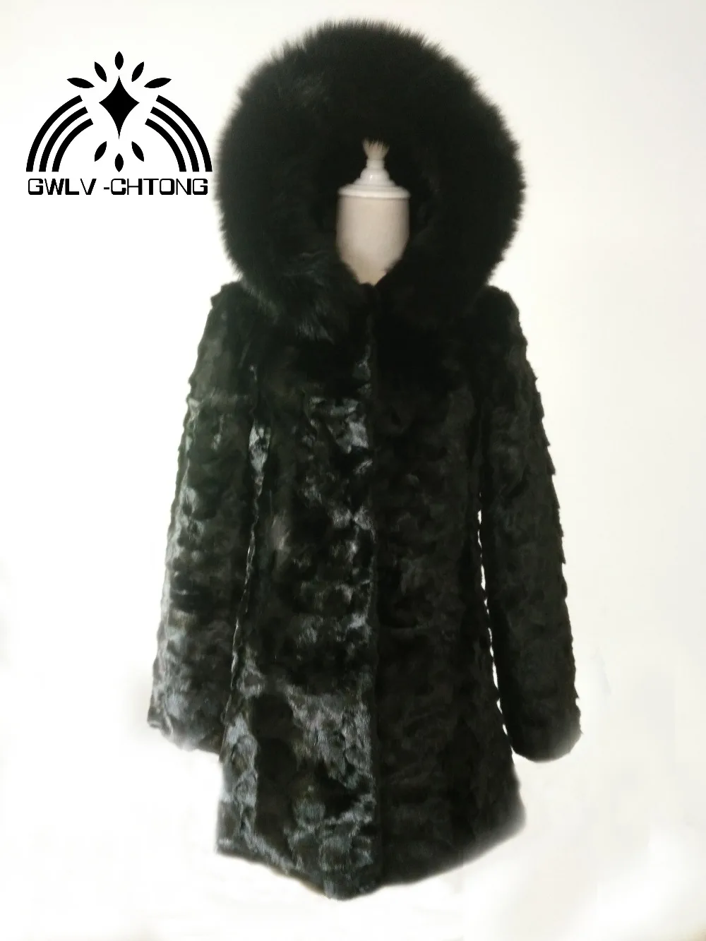 Шуба из натуральной норки с капюшоном и лисьим мехом женская модная длинная