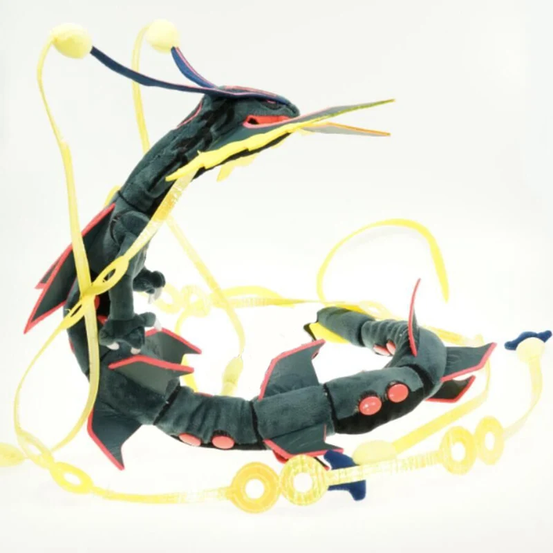 80 см Мега Rayquaza черный Rayquaza животных плюшевые Peluche кукла со скелетом мягкая горячая игрушка Рождественский подарок для детей