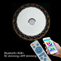 Ультратонкий Светодиодный потолочный светильник s RGB с регулируемой яркостью 36 Вт приложение+ пульт дистанционного управления Bluetooth музыкальный светильник, лампа для спальни, умная потолочная лампа - Цвет корпуса: Синий