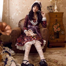 Lolita Dress Sailor Collar Kawaii Girls Carousel Printed Cosplay Costume Dress Any Size Japanese Style Girl the carousel sweet printed lolita casual jsk dress by alice girl