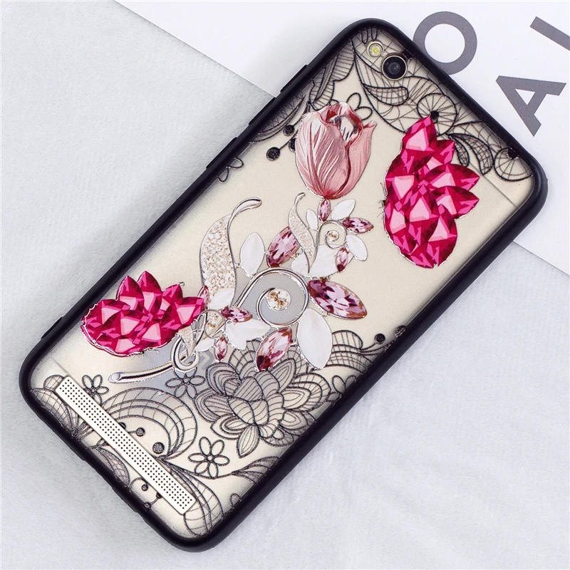For Redmi 5 Plus Case Luxury 3D Lace Flower Butterfly Phone Back Cover For Xiaomi Redmi 5A Sexy Floral Hard PC Fundas Coque Capa (3)