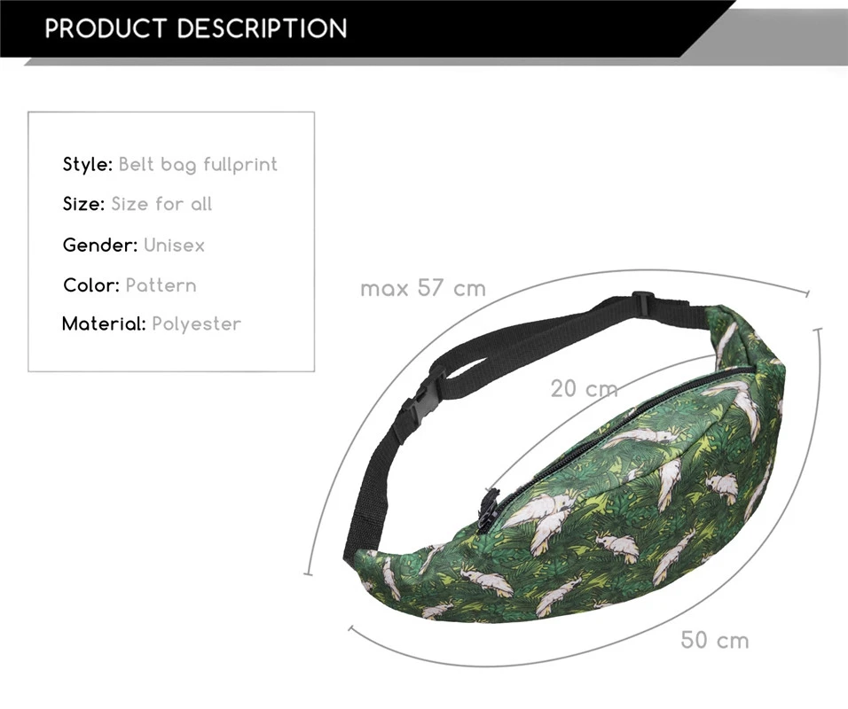 SIKOTE новые женские Талия пакеты моды полиэстер зеленая трава попугай узор Оксфорд бумажник сумки путешествий мешок мобильного телефона