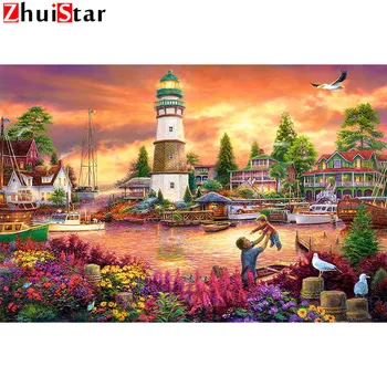 

5D DIY Diamond Embroidery City Landscape Diamond Painting Cross Stitch Home Decoration Sticker Mosaic ZWQ