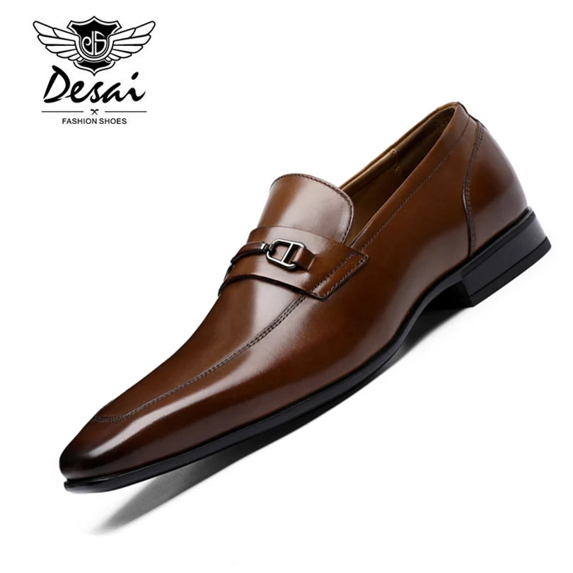 Desai Brand Top Quality Men Pointed Toe Shoes Genuine Leather